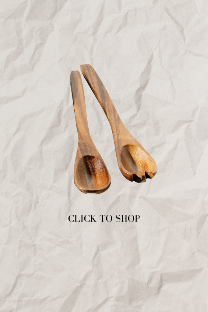 Wooden salad cutlery