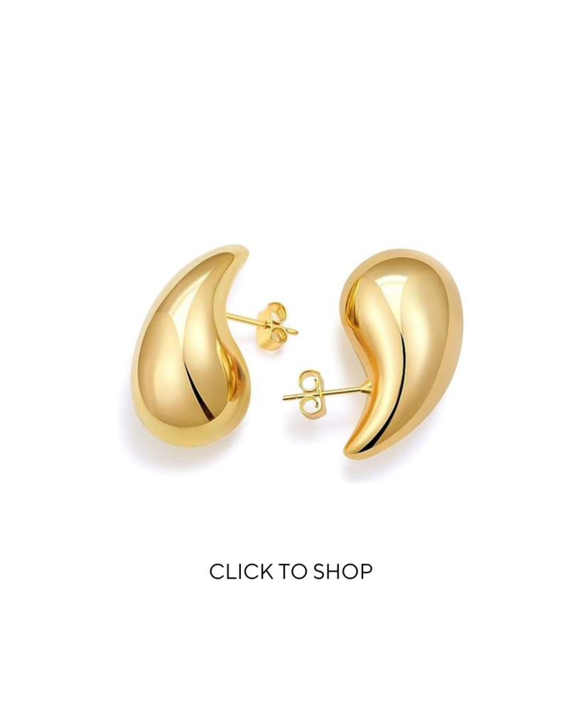 gold earrings raindrop