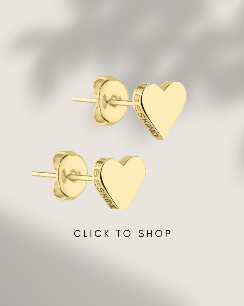 gold heart earrings